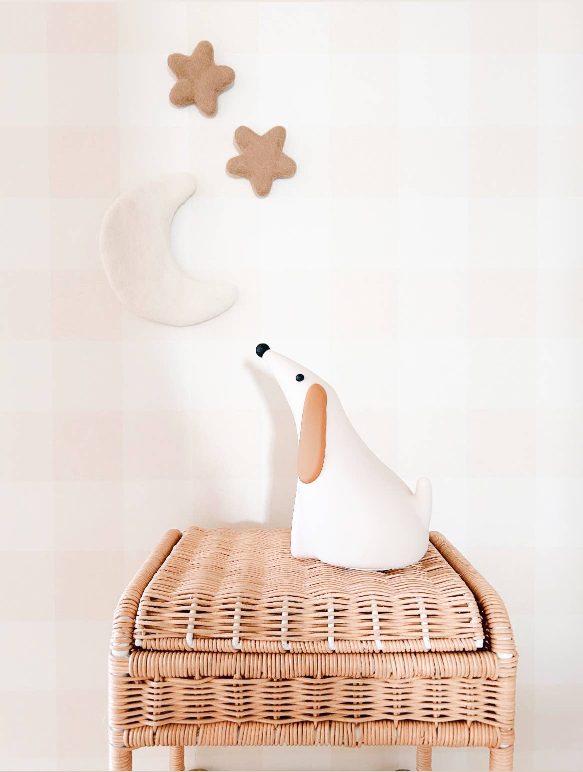 Trio van gevilte wol, Moon en Wall Stars