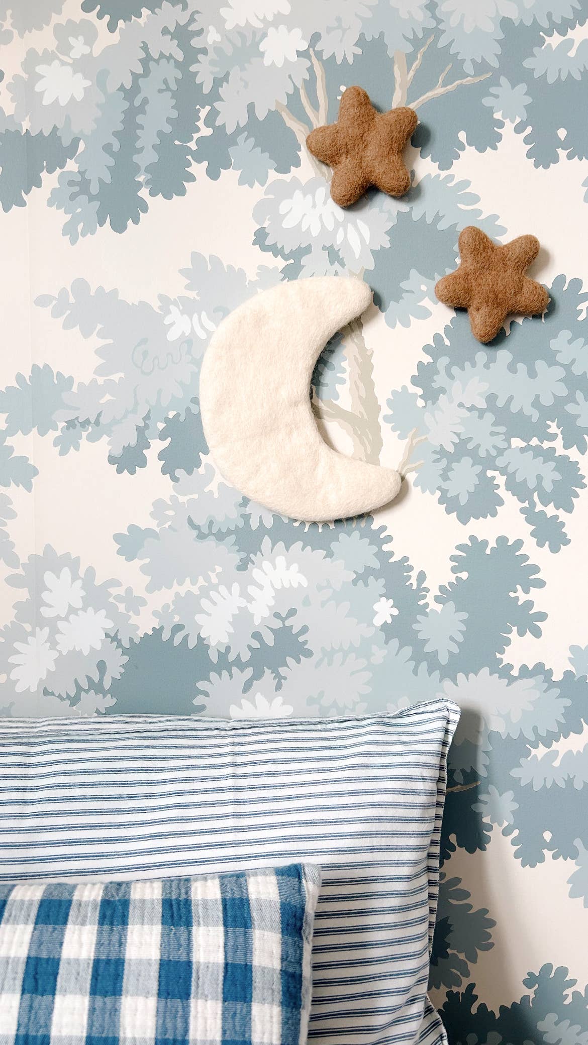 Trio van gevilte wol, Moon en Wall Stars
