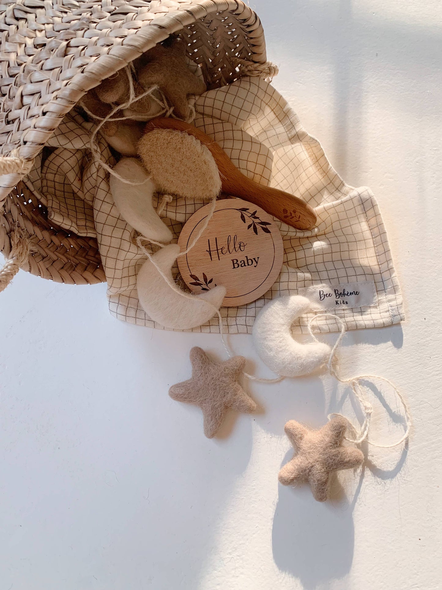 Slinger van vilt wol met Star and Moon