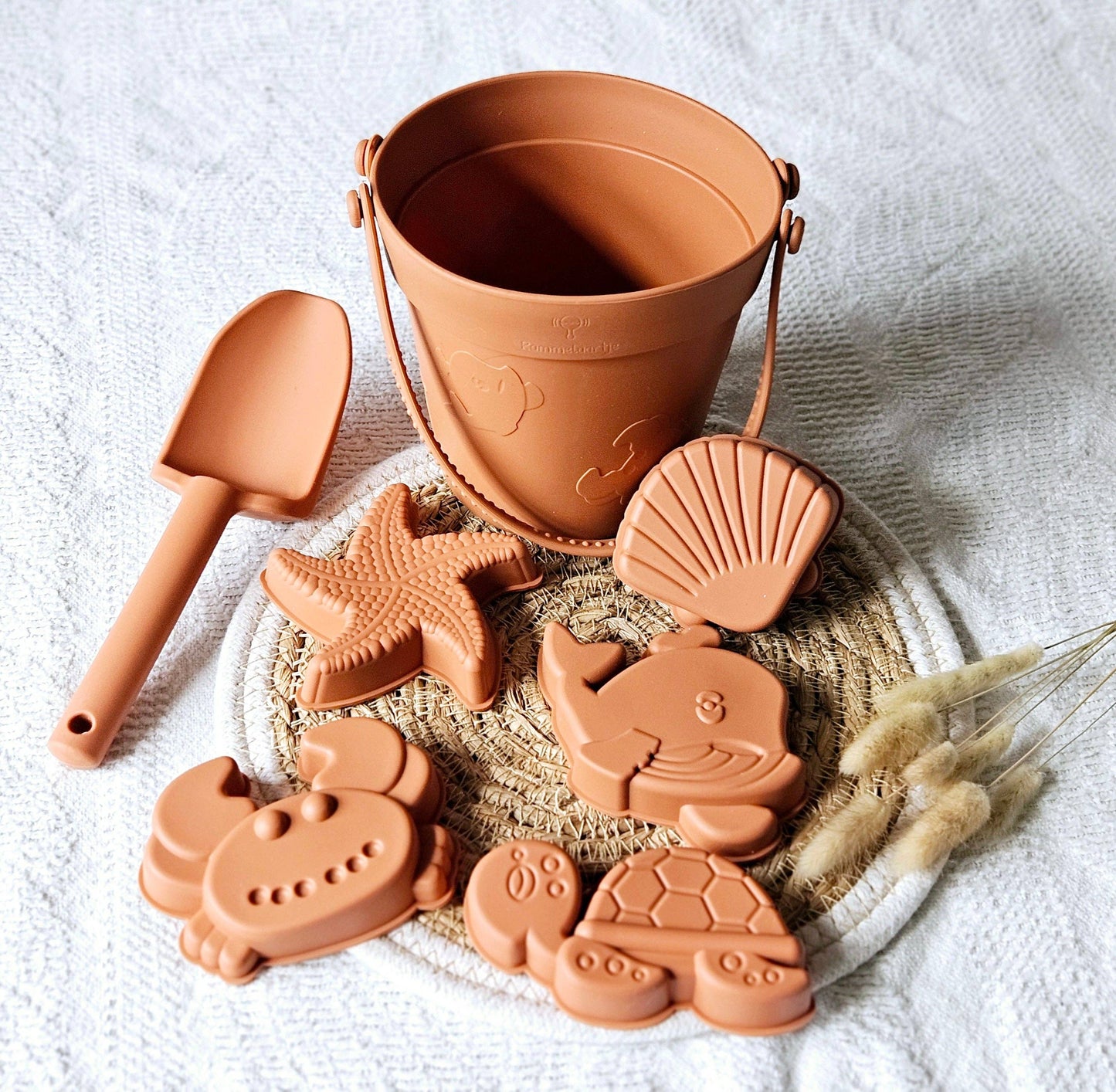 Strandset - Siliconen - Zeedieren vormpjes - Bruin - Speelgoed en Cadeaus