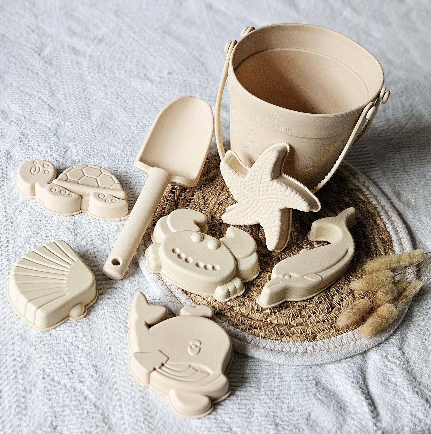 Zomer Siliconen emmer met vormpjes - Beige