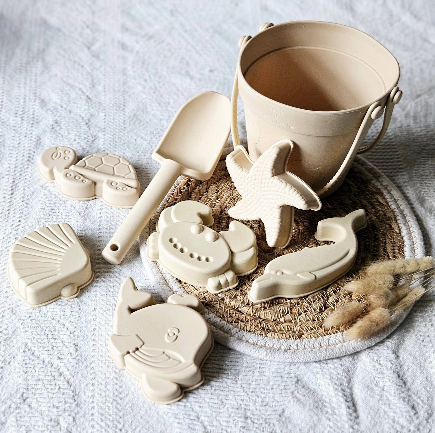 Zomer Siliconen emmer met vormpjes - Beige