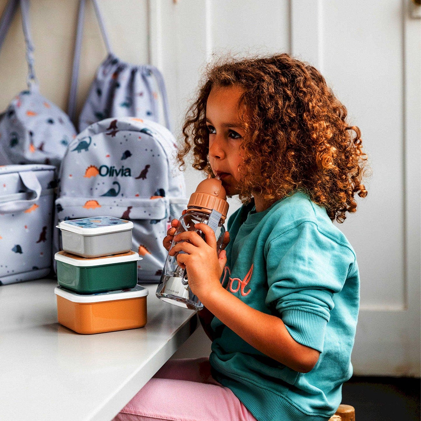 Tutete Dinos World drinkfles van Tritan plastic met siliconen rietje