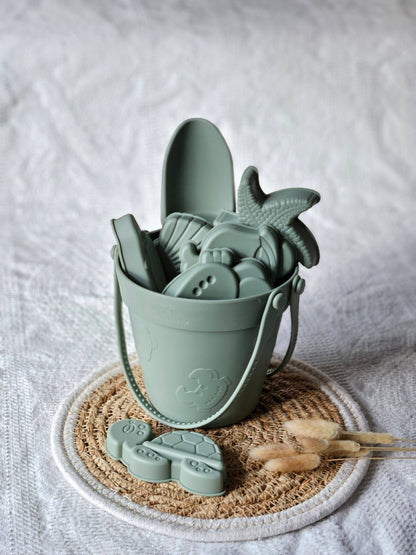 Strandset - Siliconen - Zeedieren vormpjes - Groen - Speelgoed en Cadeaus
